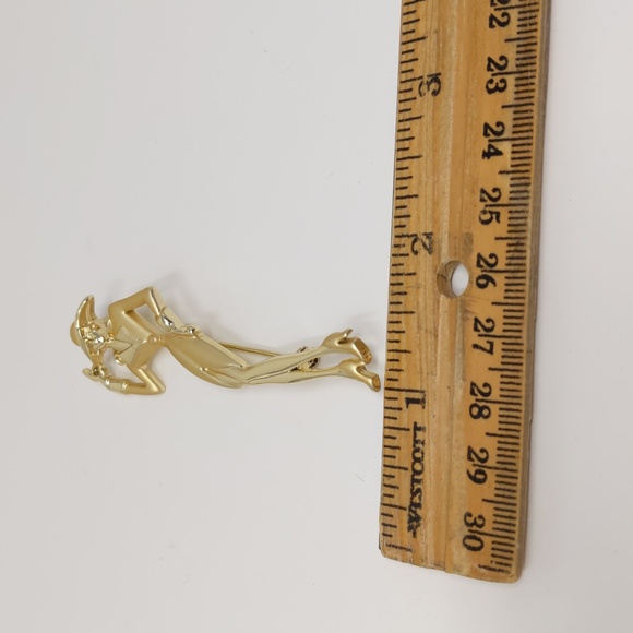 AJC Vintage Lady in Hat Gold Tone Brooch Pin Signed Shiny Brushed Tone - Picture 5 of 5